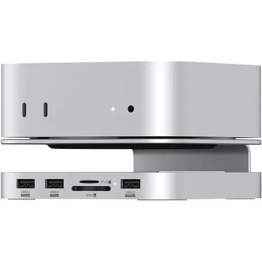 Док-станція Qwiizlab з корпусом SSD для Mac mini M4/M4 Pro 2 USB-A 10 Гбіт/с TF/SD 4.0312 МБ/с