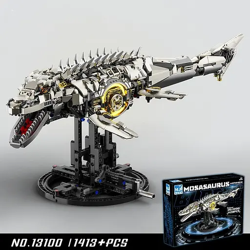 Конструктор динозавр MJI механічний МОЗАЗАВР  Mosasaurus Sea Dragon Technical Model  1413 деталей - фото 2