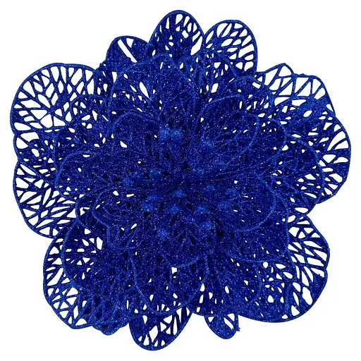 Ялинкова іграшка MIS LT Квітка новорічна велика 17х17х5 см синій - фото 1