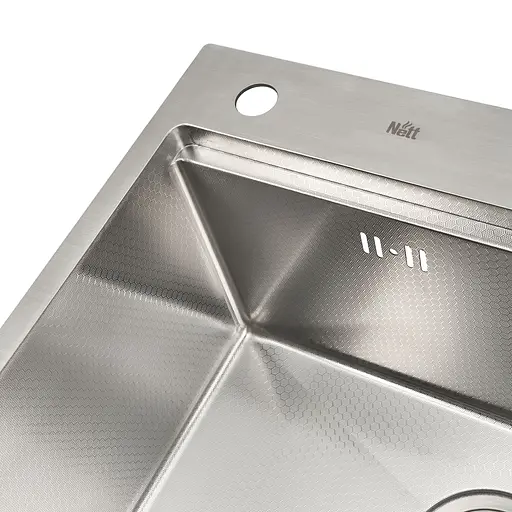 Кухонна мийка з покриттям HoneyComb Nett NSS-5747, Нержавіюча сталь - фото 2