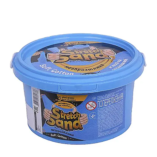 Кінетичний пісок "Stretch Sand" STS-02-01U Danko Toys 400 гр, у відрі (4823102804736) Блакитний - фото 1