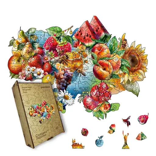 Пазл дерев'яний Мандала Спіральне Втілення, А1, Дерев'яна коробка 500+ елементів