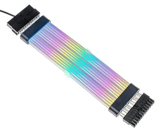 Кабель для ПК Qube RGB 24 pin Female to Male, Black - фото 1