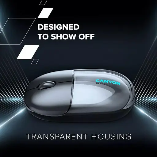 Миша Canyon OnClick 24 BT/ Wireless Transparent/Black (CNS-CMSW24B) - фото 10