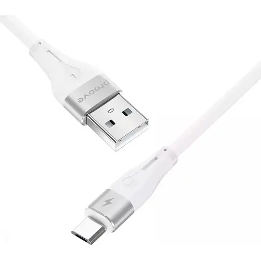 Кабель Proove Soft Silicone USB-A to Micro-USB 2.4A 1m White (CCSO20001302) [130626] - фото 3