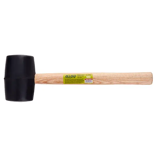 Киянка гумова Alloid ручка з деревини чорна 680 г (RM-16680W) - фото 1