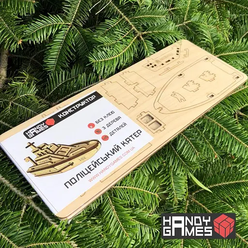 Дерев'яний конструктор Поліцейський Катер 46 деталей - фото 3