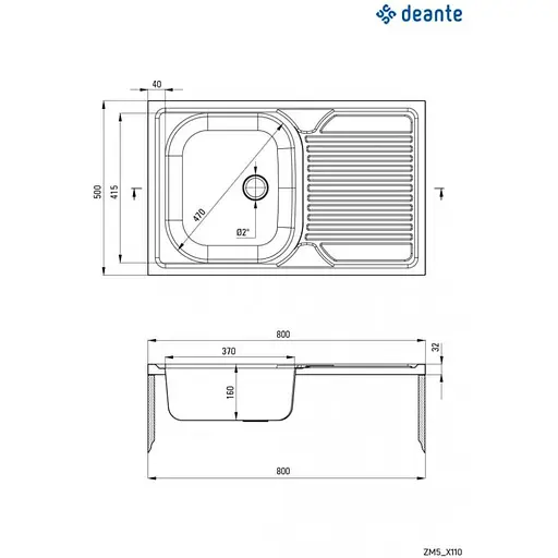 Кухонная мойка Deante Tango ZM5 0110 - фото 2
