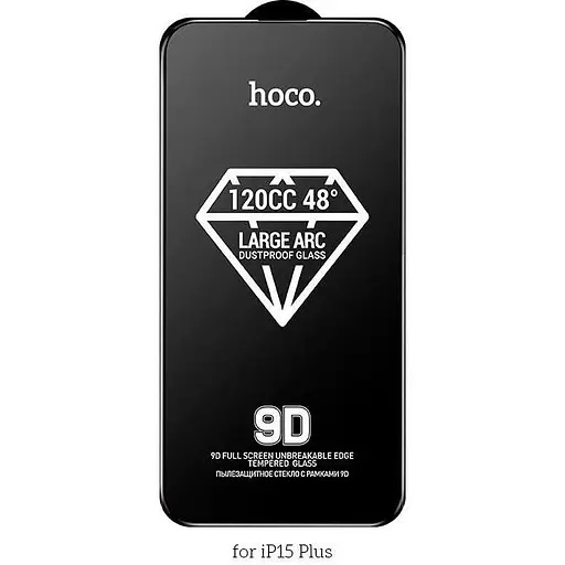 Защитное стекло для iPhone15 Plus HOCO 9D большой arc dustproof glass (A34) - фото 1