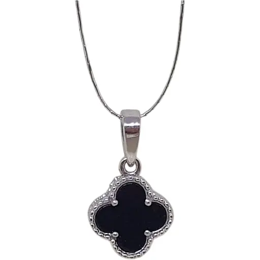 Золотая подвеска Платон Клевер с агатом. 3П125/67Б