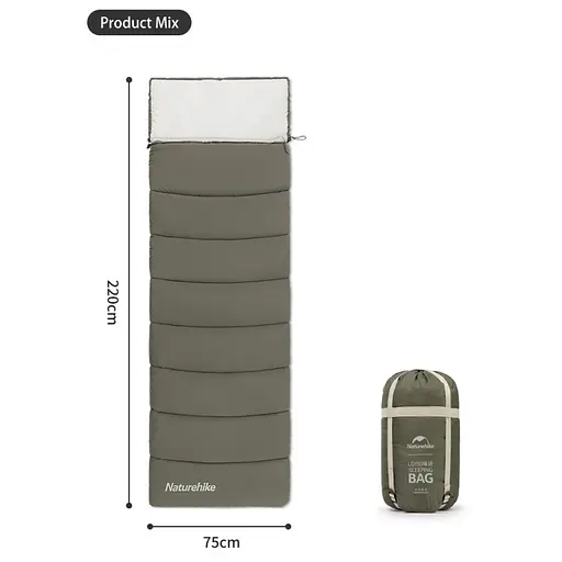 Спальний мішок Naturehike LD350 CNK2300SD016 (225 x 75 см) Темно-зелений - фото 2