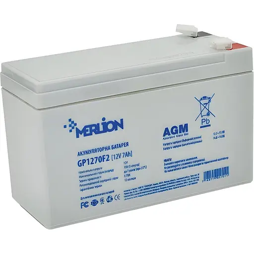 Аккумулятор Merlion GP1270F2 AGM 12V/7Ah/84Wh [110125] - фото 3