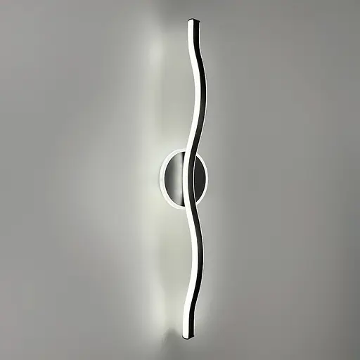 Чорне видовжене хвилеподібне бра 60 см 4000K Арт. WB 31/600 BK Line F - фото 1