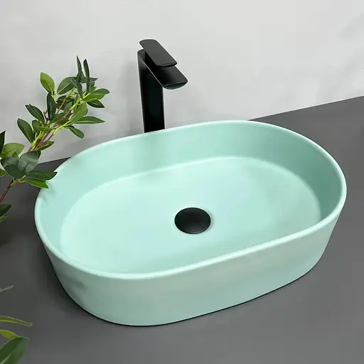 Умивальник VBI Verona 50 turkus matt накладний VBI-011318, Зелений - фото 1