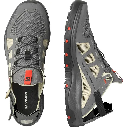 Кросівки Salomon Techamphibian 5 10 Pewter/Moth/Fiery red - фото 3