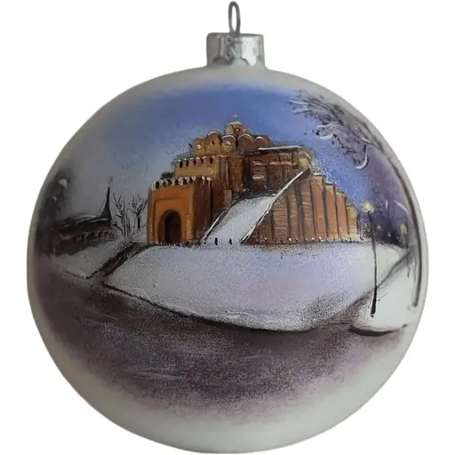 Ялинкова прикраса Санта Шоп Золоті ворота скло (4820001155068)