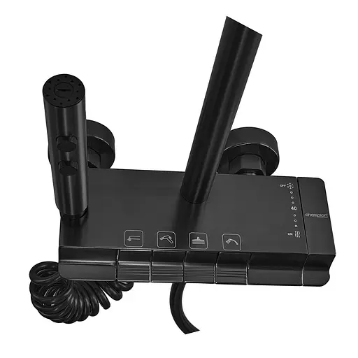 Душева система Champion PBD-009-J з кнопковим перемикачем із алюмінію Black 4 режими CH6549, Чорний матовий - фото 4