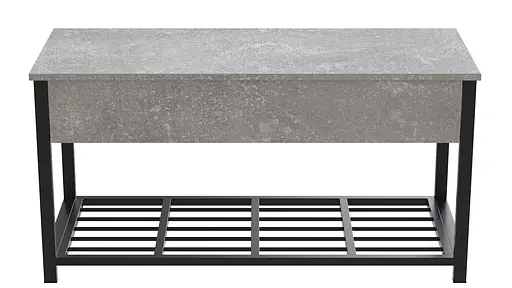 Банкетка з ящиком Ferrum-decor Дрейк 2 550x1200x400 метал Чорний ДСП Бетон 16 мм (FRD-103072)