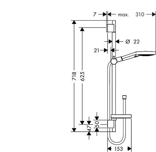 Душовий гарнітур Hansgrohe Raindance Select S 120/ Unica S Puro 26630000, Хром - фото 2