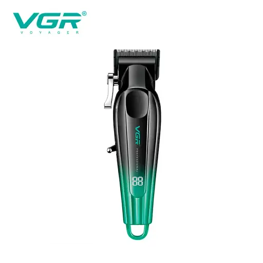Акумуляторна машинка для стрижки VGR V-662 Green, 7000 RPM, 6 насадок, LED дисплей - фото 8