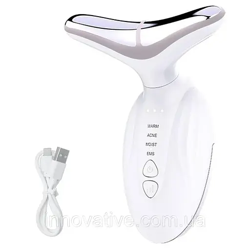 Мікрострумовий масажер для шиї та обличчя D836 для ліфтингу та омолодження (Білий) - фото 2