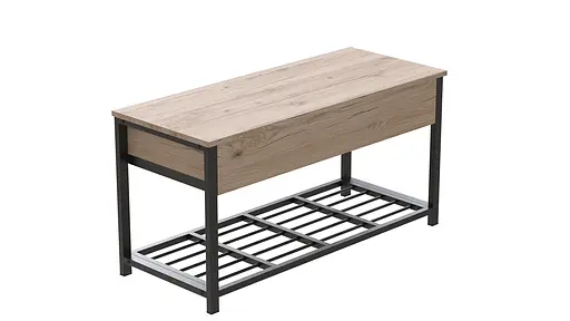 Банкетка з ящиком Ferrum-decor Дрейк 1 550x1000x400 метал Чорний ДСП Дуб Сан-Марино 16 мм (FRD-103046) - фото 2