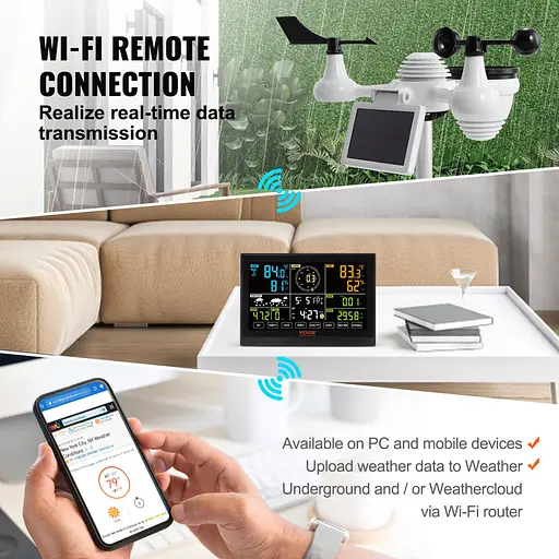 Метеостанция с солнечной панелью VEVOR Profi 7-в-1 Wi-Fi - фото 9