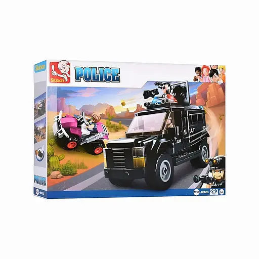 Конструктор Sluban M38-B0653 Полицейская погоня — машина, квадроцикл, фигурки, 293 детали - фото 2