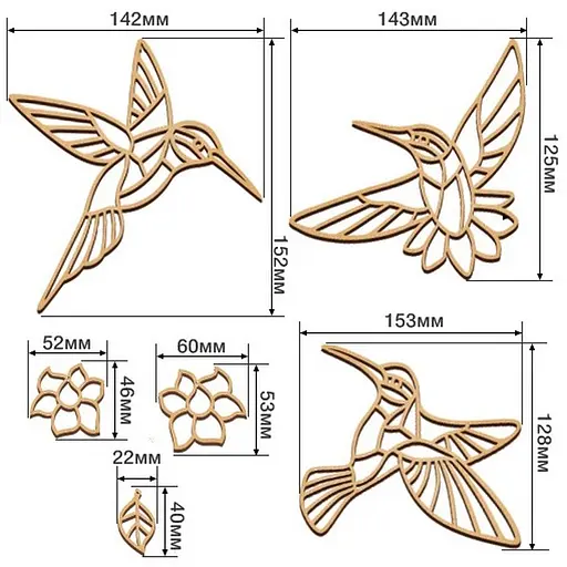 Набір для вітражного живопису за номерами "Колібрі" FDSGK-07 - фото 2
