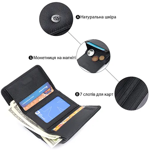 Кожаный женский кошелек ST Leather 11.5х8.5х2 см acs0029436 - фото 4