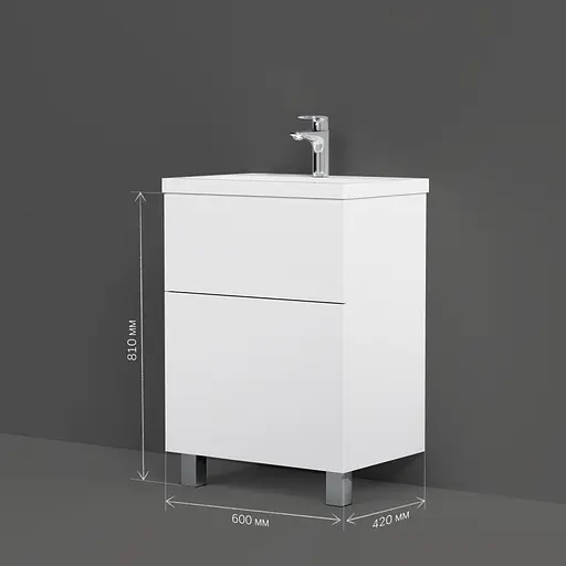Тумба з умивальником AM.PM Gem підлогова 60 см білий MGA-FSX06022WG-WCC0602WG Білий - фото 7