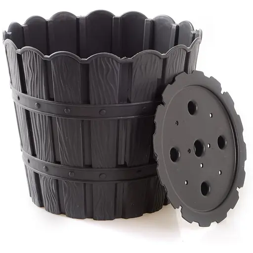 Горщик для квітів Violet House 1052 Bamboo Antrasit із дренажем 1.2 л (1054 BAMBOO ANTRASIT 1.2л.) - фото 2