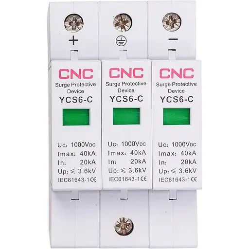 Ограничитель импульсных перенапряжений CNC YCS6/3P-C 20-40KA DC1000V DC