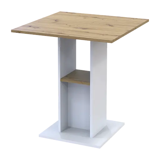 Стіловий стіл Doros Коуд Білий/Дуб Артізан 70х70х74 (41510131)