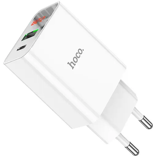 Сетевое зарядное устройство Hoco C100A PD20W+QC3.0 White (769800) [76039] - фото 3