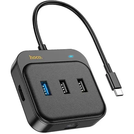 Hub адаптер Hoco Easy link 6 in 1 мultiport Adapter HB37 HDTV + RJ45 + USB3.0+USB2.0x2 + PD100W