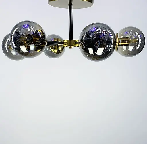 Вінтажний стельовий світильник на 6 графітових плафонів | Арт. J113/6C FGD+GR | Line F - фото 1