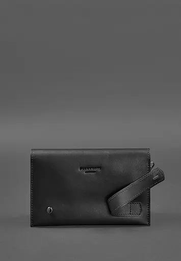 Шкіряний чоловічий клатч-барсетка 3.0 чорний краст - фото 8