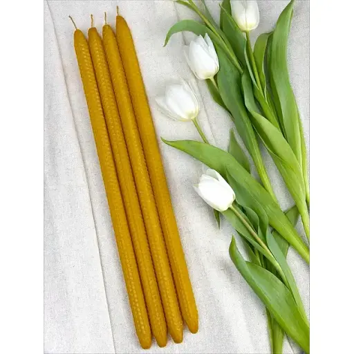 Набор Пасхальная свеча из вощины 4 шт. из натурального пчелиного воска (42х2,5 см)