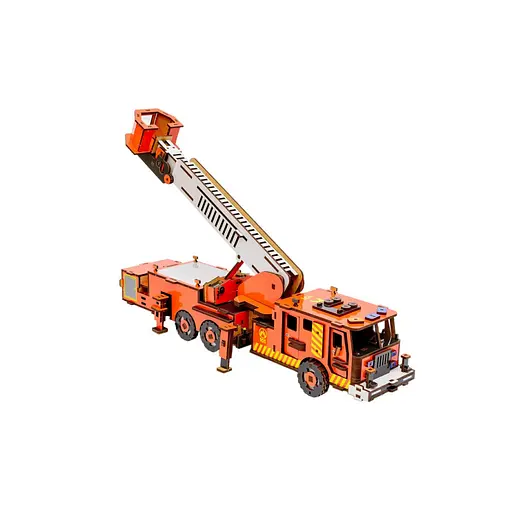 Деревянный 3D конструктор Пожарная машина PuzzleOk Puz-00921 318 деталей - фото 4