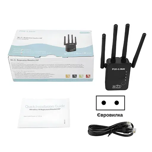 Ретранслятор-маршрутизатор Pix-Link X300R4 300Мбит/с 2.4 ГГц Черный (XNDWSW021403B 4326) - фото 7