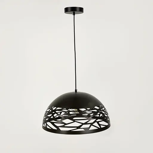 Світильник Лофт із коричневим різьбленим плафоном Ø 40 см | Арт. MJ 193-400 CF | Line F - фото 7