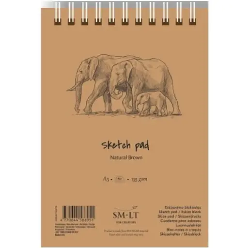 Альбом для ескізів на спіралі SM-LT Art Authentic 135г/м2 80л коричневий колір - фото 1