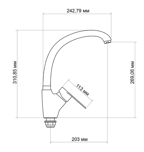 Змішувач для кухні Lidz Tani 007F, Chrome (k40) LDTAN007FCRM44970 - фото 2