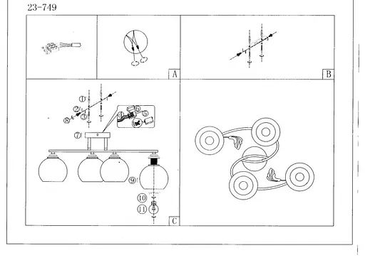 Люстра стельова Brille класична в зал E27 60W CH (LK-651C/4) - фото 5