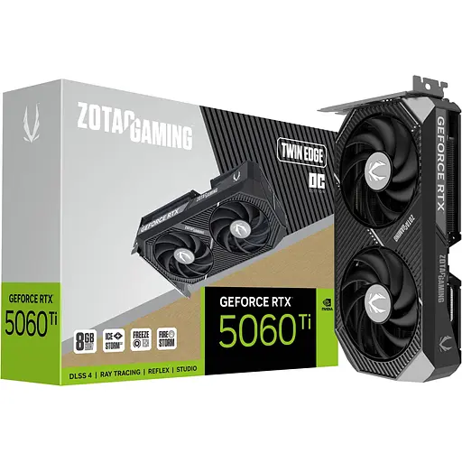 Відеокарта Zotac GeForce RTX 5060 Ti 8GB Twin Edge OC (ZT-B50610H-10M) EU [145639]