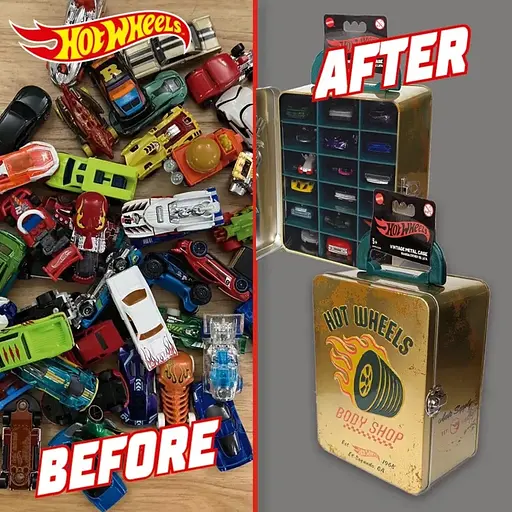 Контейнер Hot Wheels для 18 машинок вінтажний золотистий (HWCC22G) - фото 5