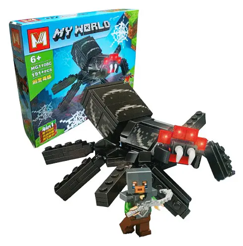 Конструктор 4 в 1 My World MG1108C Minecraft игровой набор Ядовитый паук 191 деталь - фото 2