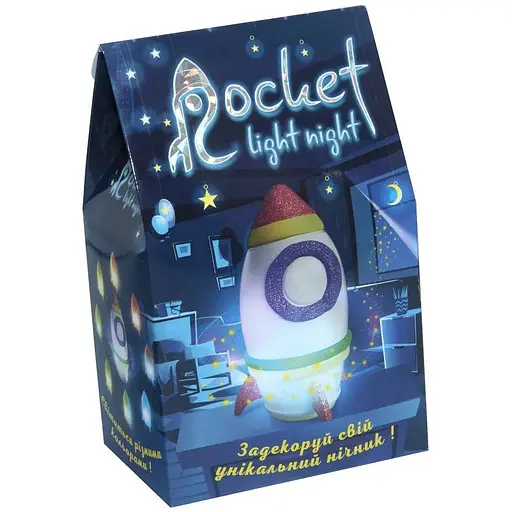 Набір для творчості Strateg Нічник Rocket light night українською мовою (30709)