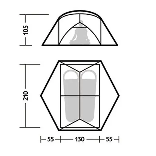 Намет Naturehike Mongar CNK2550WS016, 15D надлегкий двомісний сiрий - фото 5